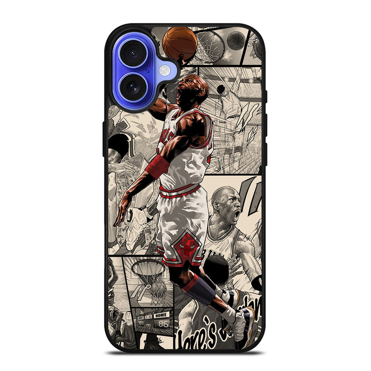 MICHAEL JORDAN COMIC ART iPhone 16 Case Cover