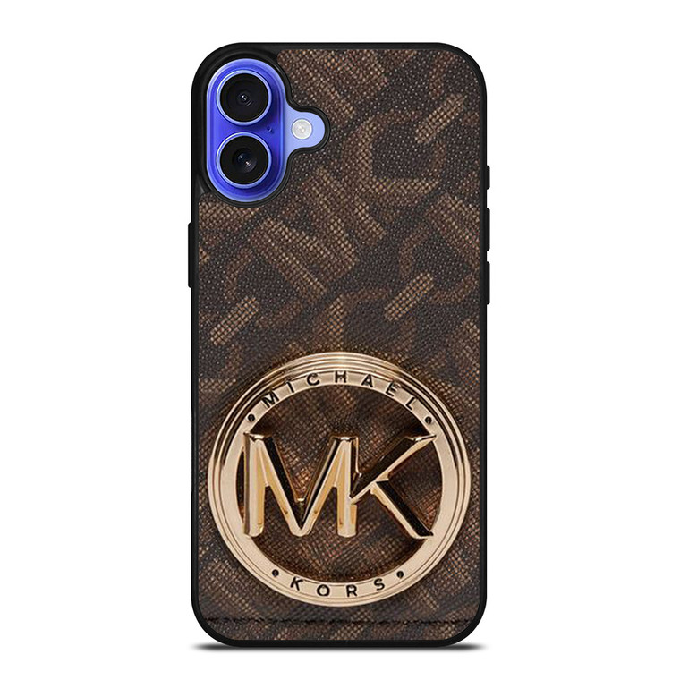 MICHAEL KORS LOGO MK BROWN WALLET iPhone 16 Case Cover