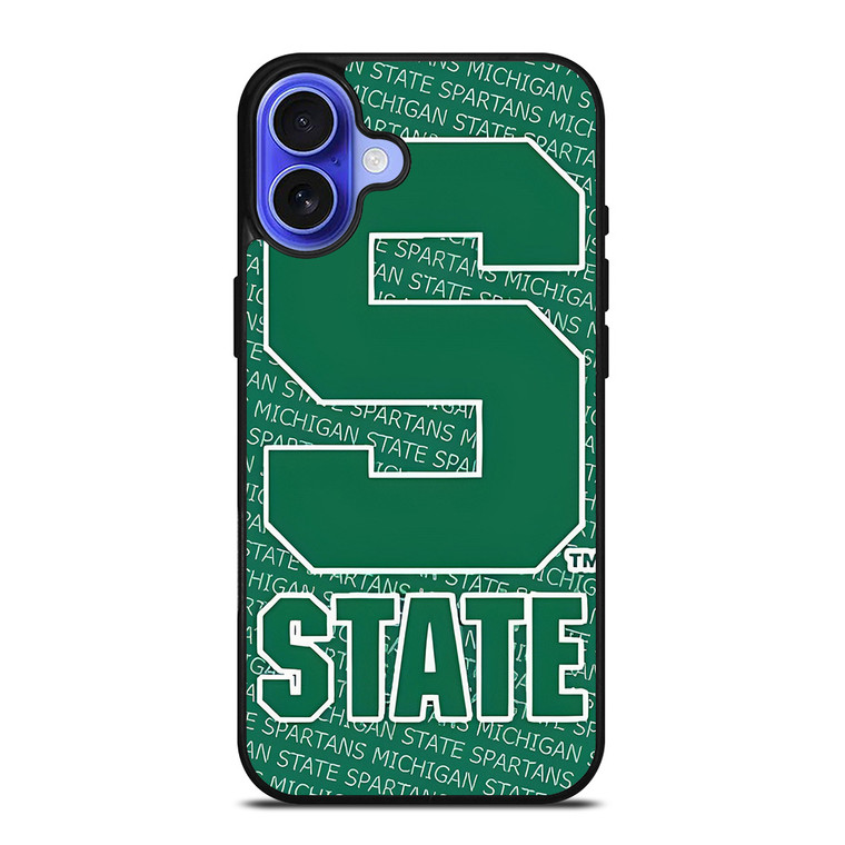 MICHIGAN STATE SPARTANS LOGO FOOTBALL EMBLEM iPhone 16 Case Cover