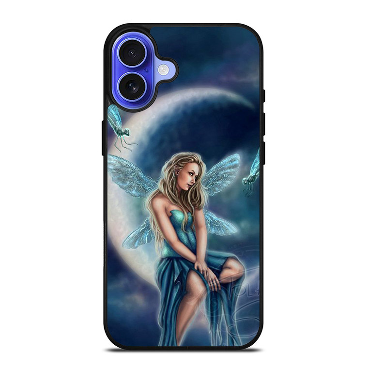 MOON DRAGONFLY FAIRY ART iPhone 16 Case Cover