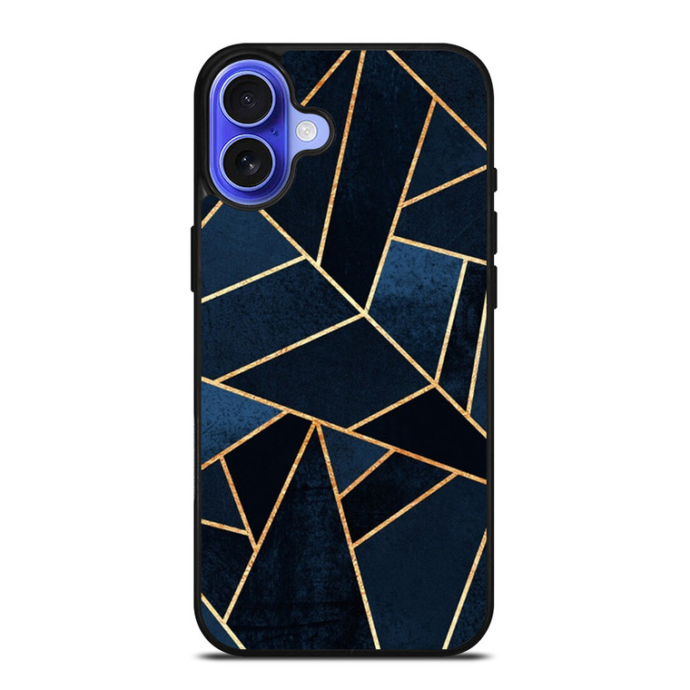 NAVY STONE CERAMIC ABSTRACT iPhone 16 Case Cover