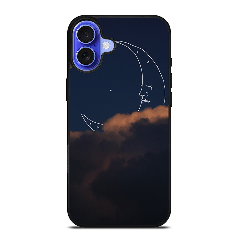 SAD CRESCENT MOON iPhone 16 Case Cover