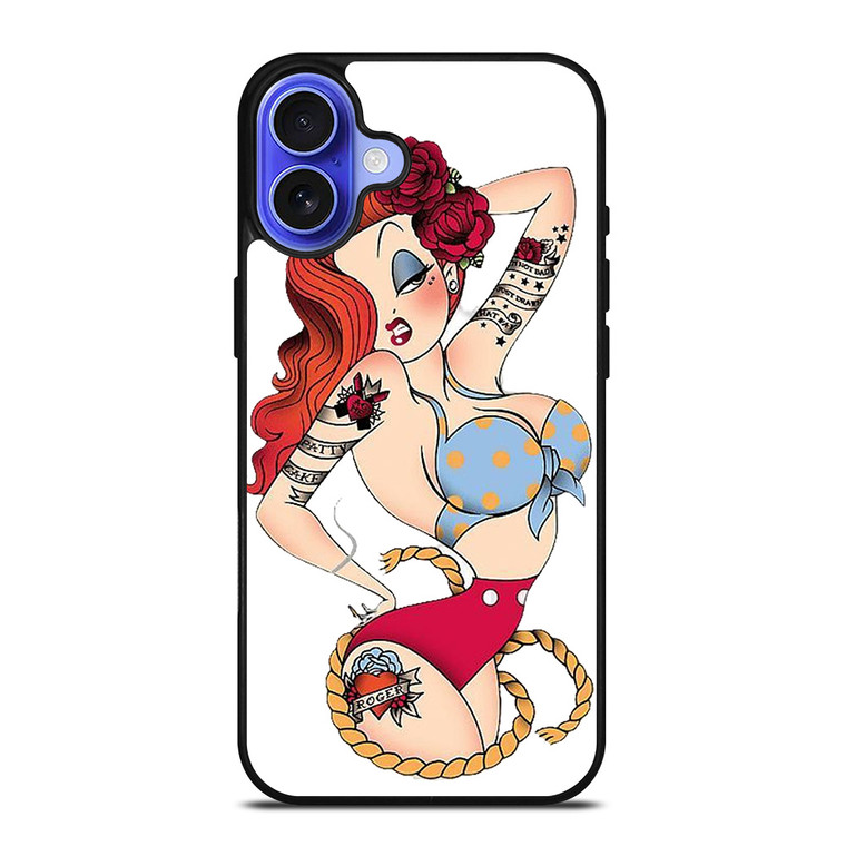 SAILOR JERRY TATTOO JESSICA RABBIT iPhone 16 Case Cover