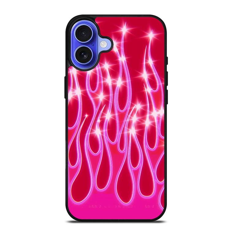 SNINY PINK FLAMES iPhone 16 Case Cover