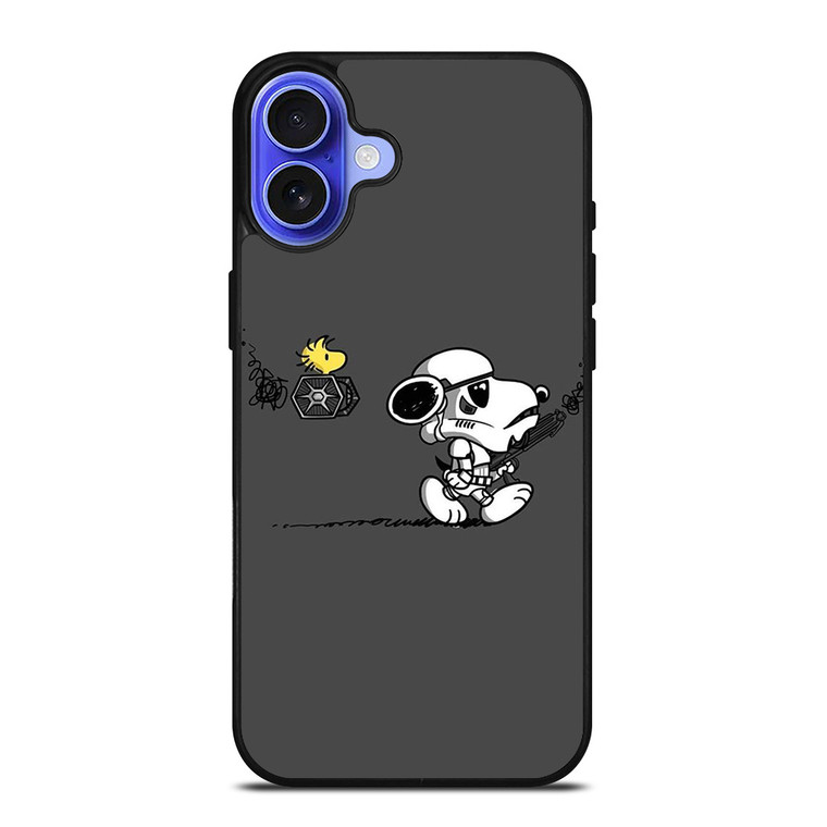 SNOOPY AND WOODSTOCK THE PEANUTS STAR WARS iPhone 16 Case Cover