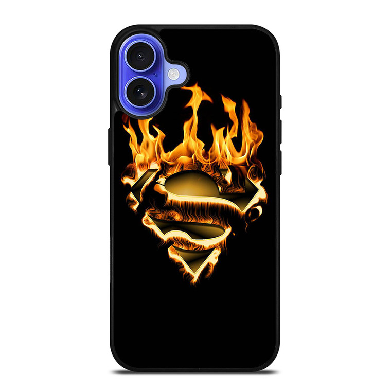 SUPERMAN LOGO FIRE iPhone 16 Case Cover