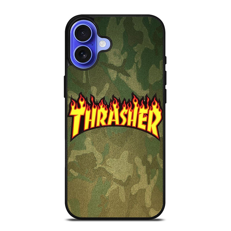 THRASHER LOGO CAMO FABRIC iPhone 16 Case Cover
