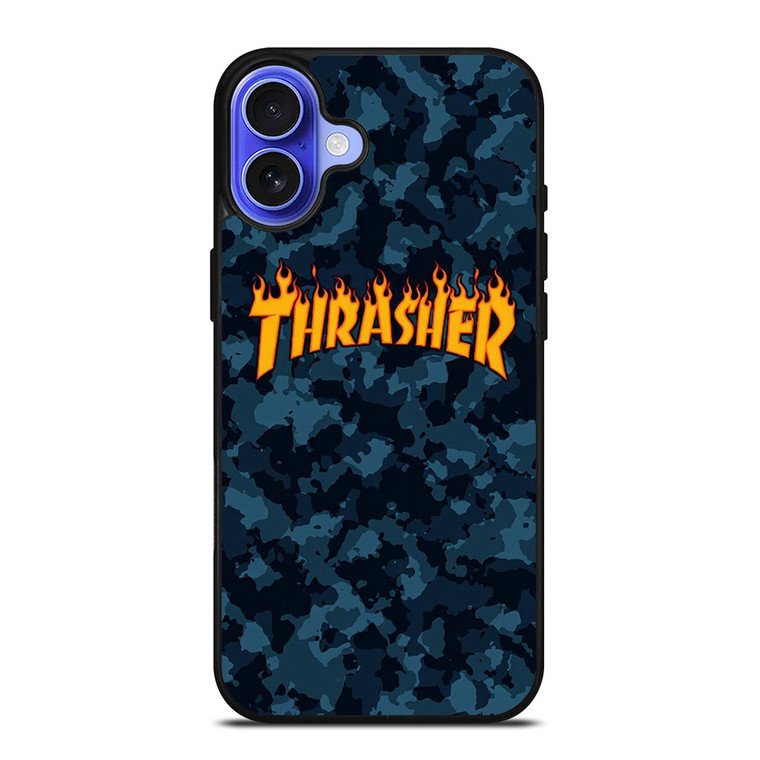 THRASHER SKATEBOARD CAMO BLUE iPhone 16 Case Cover THRASHER SKATEBOARD CAMO BLUE iPhone 16 Case Cover