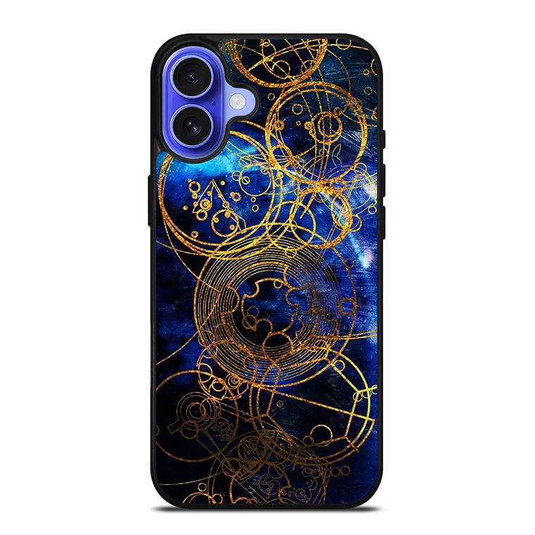 TIME LORD WRITING GOLD BLUE iPhone 16 Case Cover