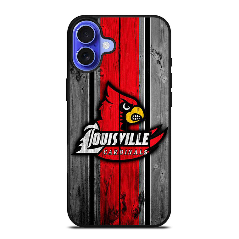 UNIVERSITY OF LOUISVILLE WOODEN LOGO iPhone 16 Case Cover