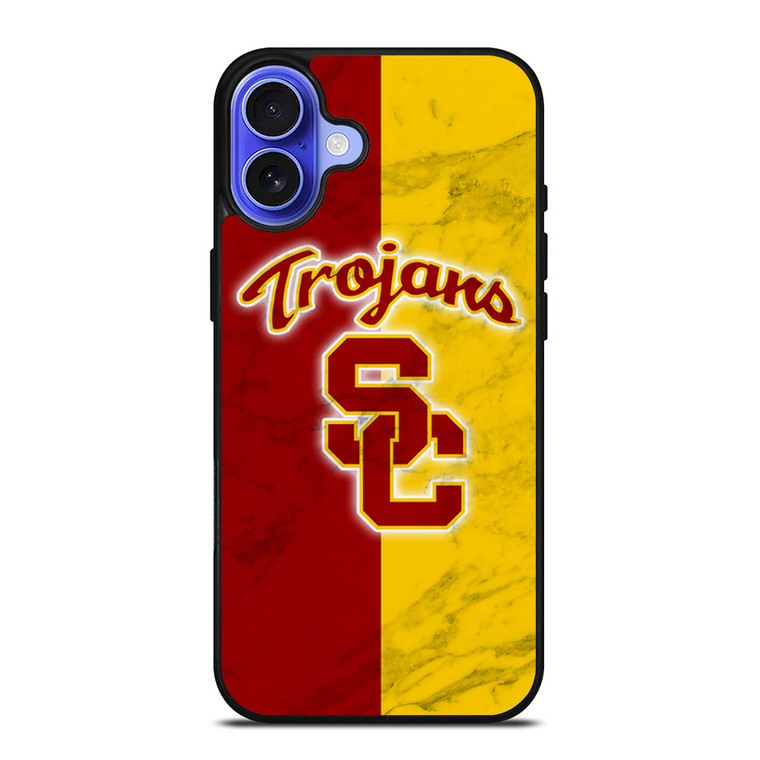 USC TROJANS LOGO MARBLE iPhone 16 Case Cover