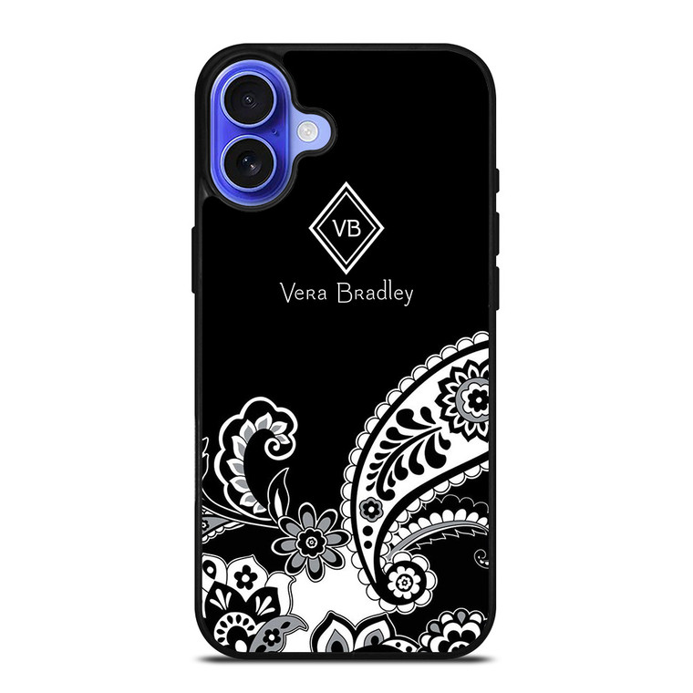 VERA BRADLEY BLACK AND WHITE iPhone 16 Case Cover