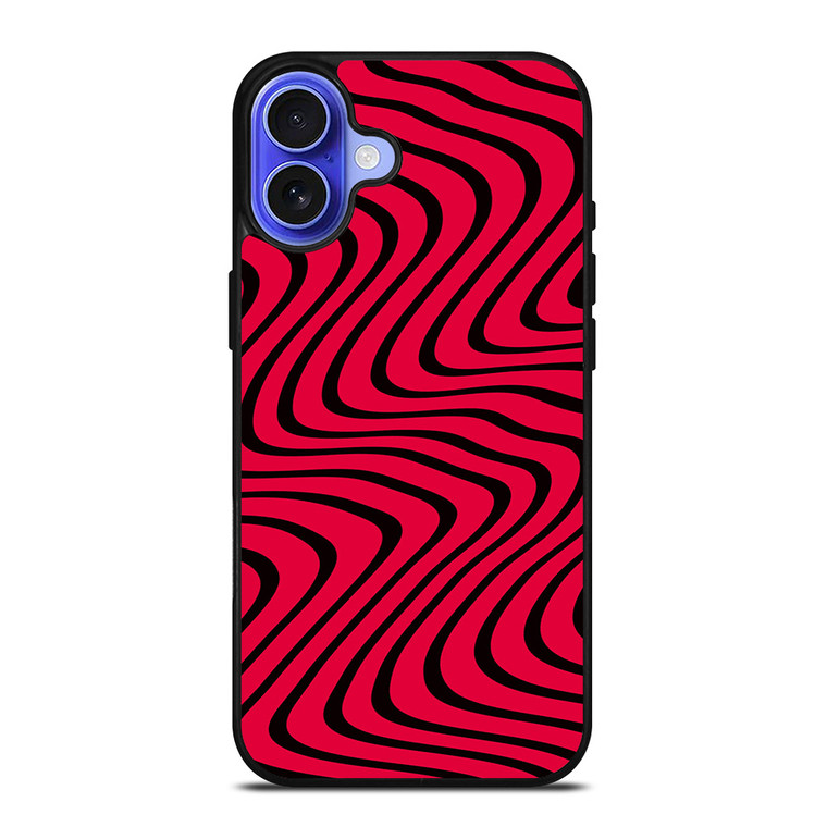 WAVY RED PATTERN iPhone 16 Case Cover