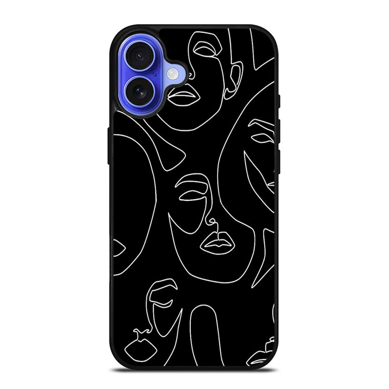 WOMAN FACE SKETCH PATTERN iPhone 16 Case Cover