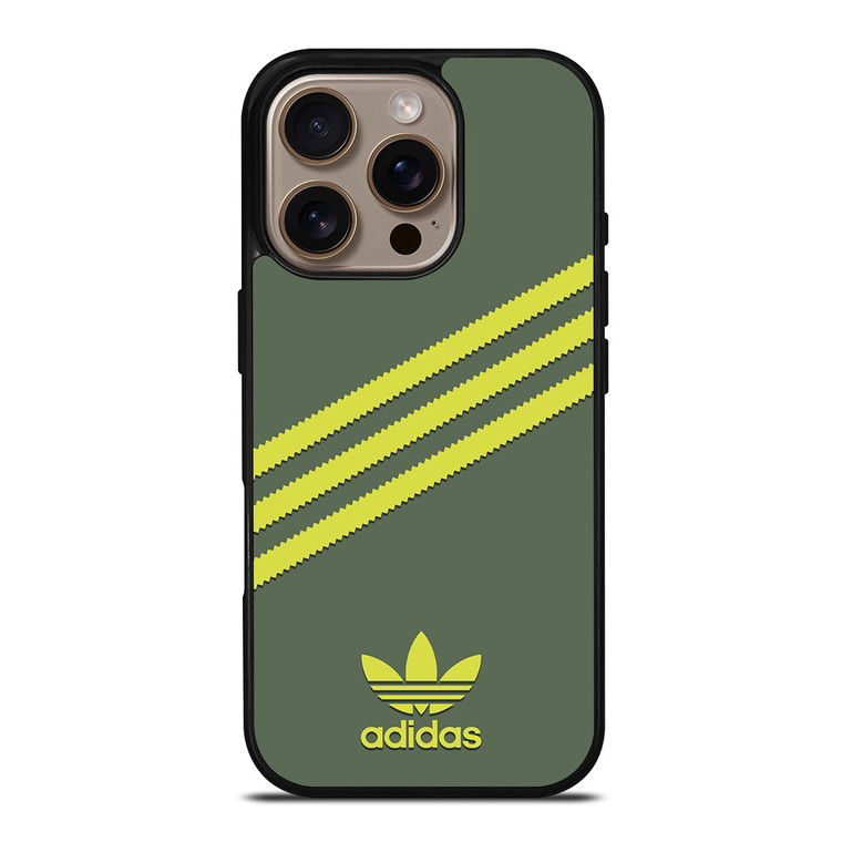 ADIDAS ORIGINALS STRIPES GREEN YELLOW iPhone 16 Pro Case Cover