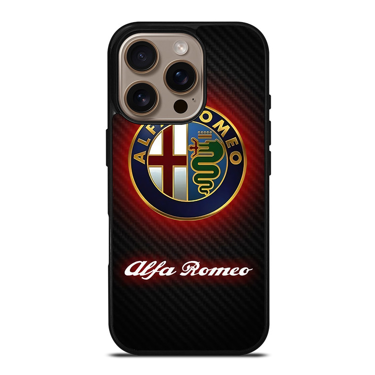 ALFA ROMEO RED CARBON LOGO iPhone 16 Pro Case Cover ALFA ROMEO RED CARBON LOGO iPhone 16 Pro Case Cover