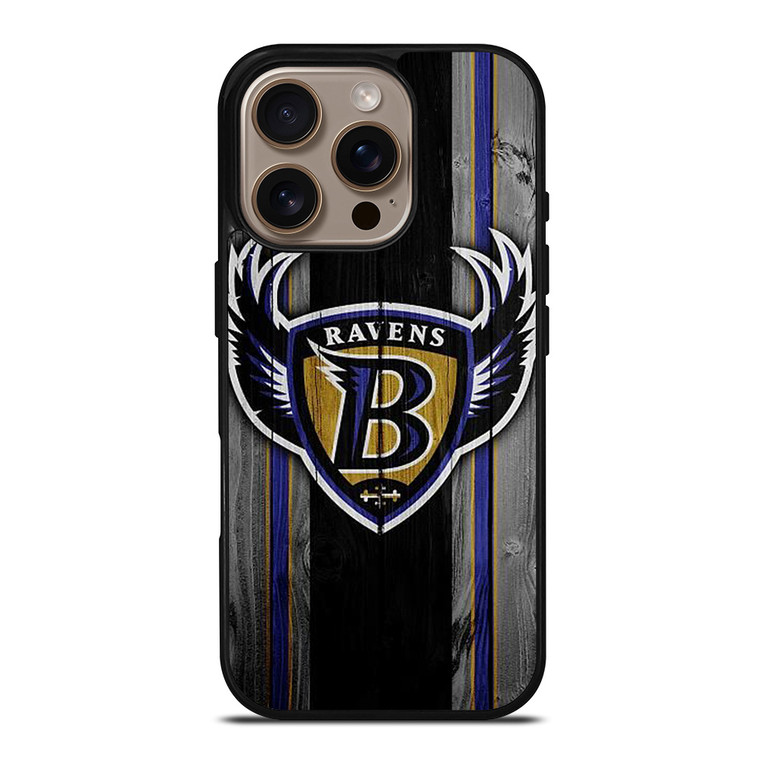 BALTIMORE RAVENS WOODEN LOGO iPhone 16 Pro Case Cover