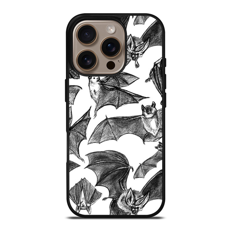 BAT HAND DRAWING PATTERN iPhone 16 Pro Case Cover