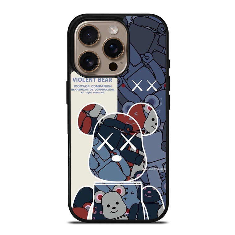 BEAR BRICK VIOLENT BEAR KAWS iPhone 16 Pro Case Cover