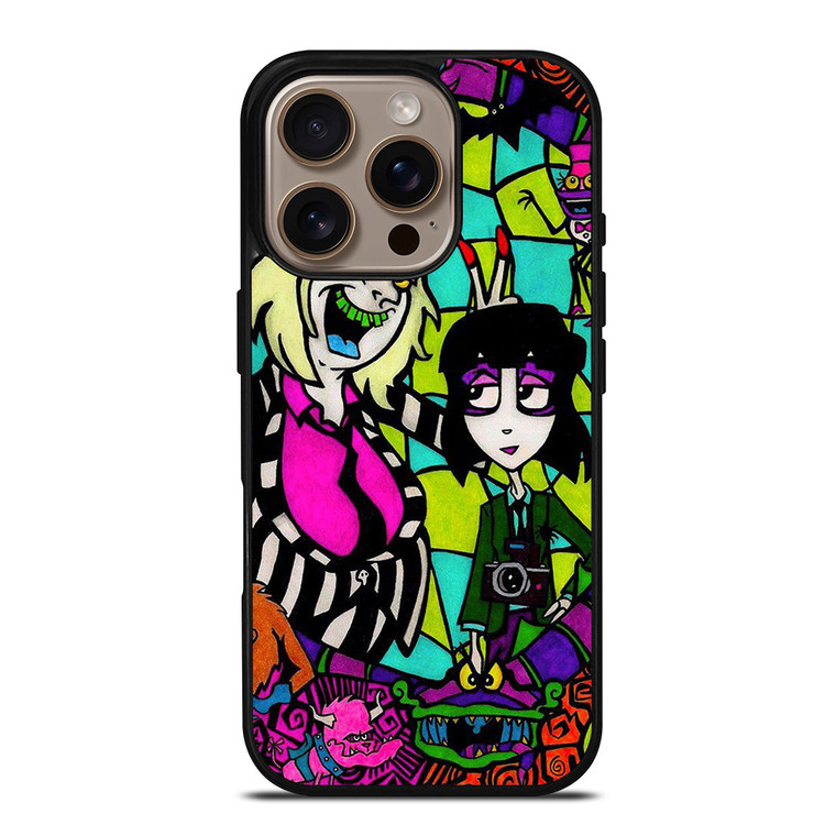 BEETLEJUICE TIM BURTON CARTOON GLASS iPhone 16 Pro Case Cover