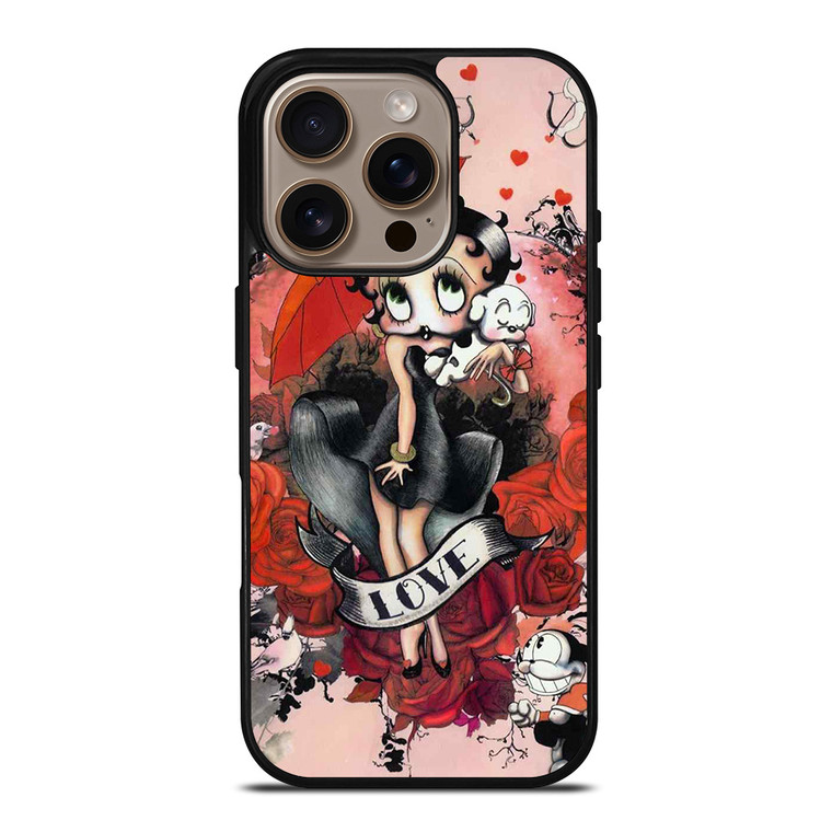 BETTY BOOP LOVE CARTOON iPhone 16 Pro Case Cover