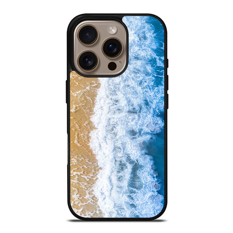 BLUE BEACH WAVES iPhone 16 Pro Case Cover