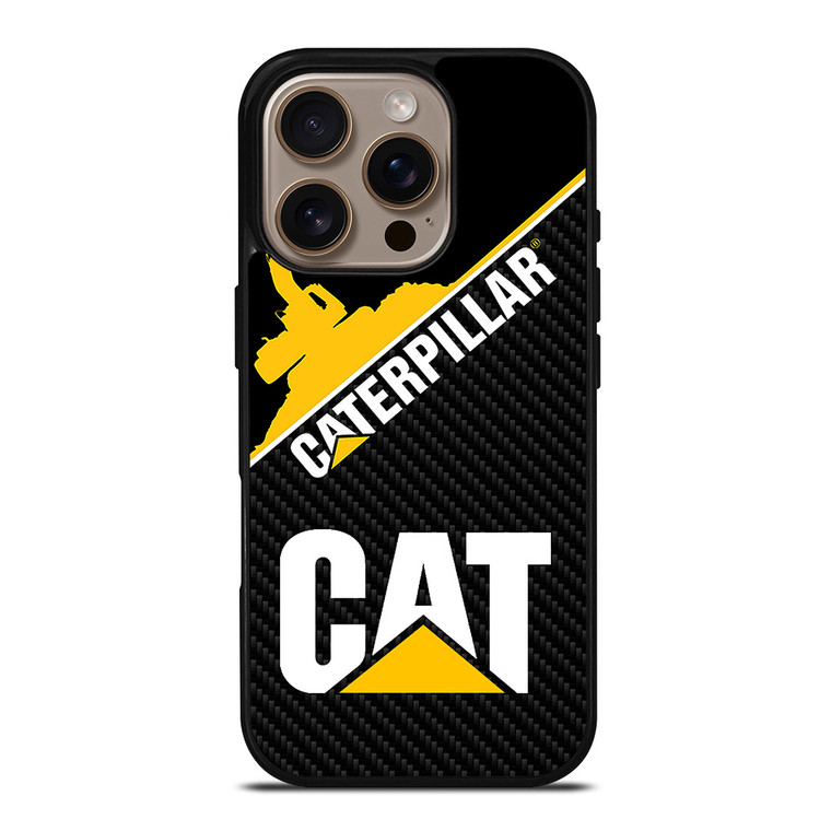 CAT CATERPILLAR LOGO CARBON iPhone 16 Pro Case Cover