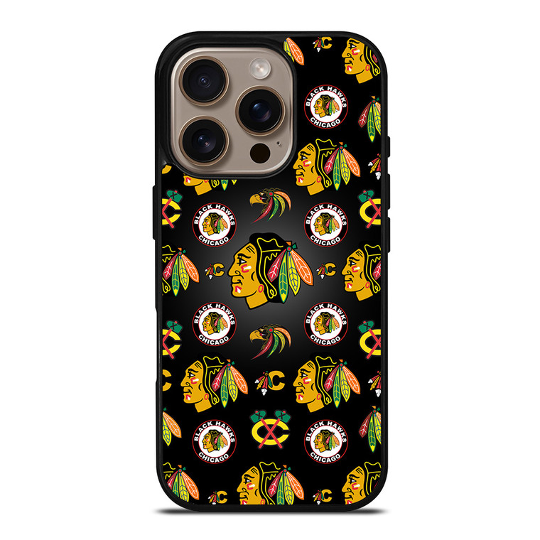 CHICAGO BLACKHAWKS COLLAGE LOGO iPhone 16 Pro Case Cover