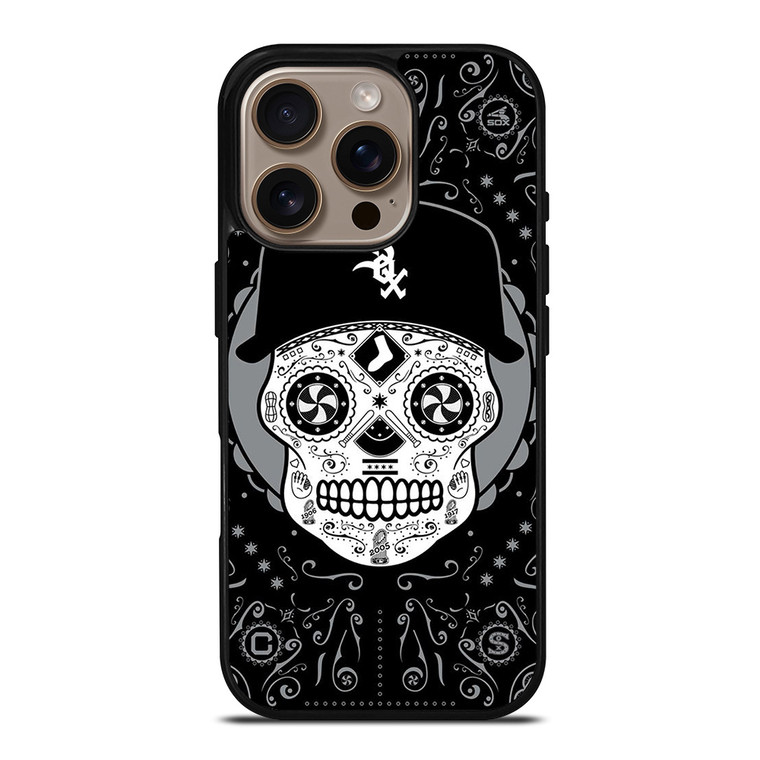 CHICAGO WHITE SOX LOGO SKULL ART iPhone 16 Pro Case Cover