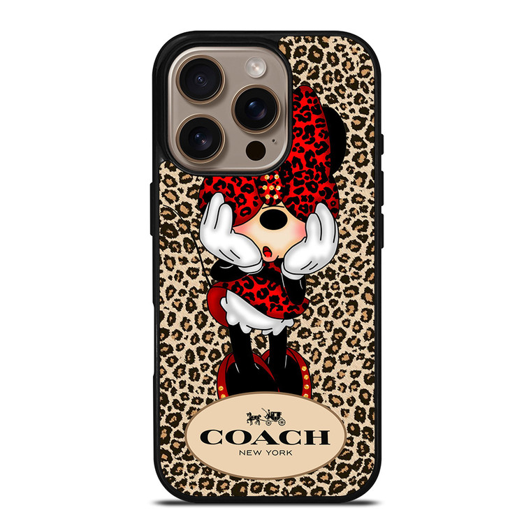 COACH MINNIE MOUSE LEOPARD iPhone 16 Pro Case Cover