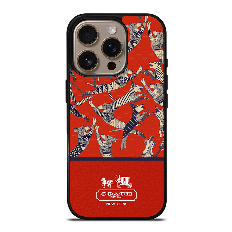 COACH NEW YORK DOG PARTY iPhone 16 Pro Case Cover