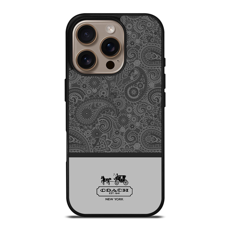 COACH NEW YORK GREY BATIK iPhone 16 Pro Case Cover