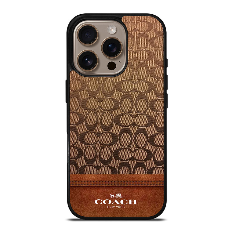 COACH NEW YORK ICON BROWN LOGO iPhone 16 Pro Case Cover