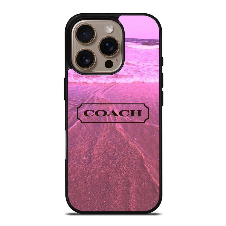 COACH NEW YORK LOGO PINK BEACH iPhone 16 Pro Case Cover