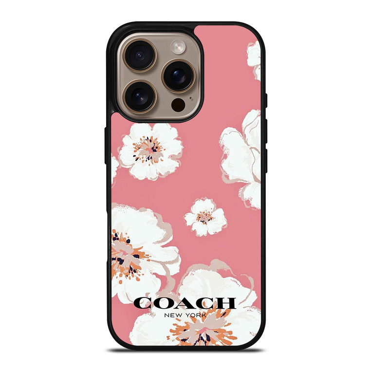 COACH NEW YORK PINK FLOWER iPhone 16 Pro Case Cover