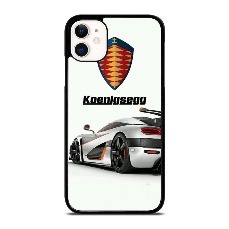 KOENIGSEGG WHITE CAR LOGO iPhone 11 Case Cover