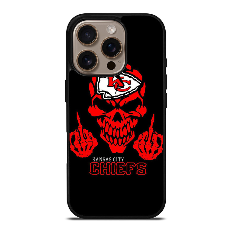 KANSAS CITY CHIEFS SKUL LOGO iPhone 16 Pro Case Cover