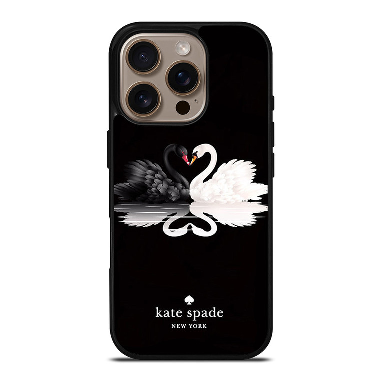 KATE SPADE BLACK WHITE SWAN iPhone 16 Pro Case Cover