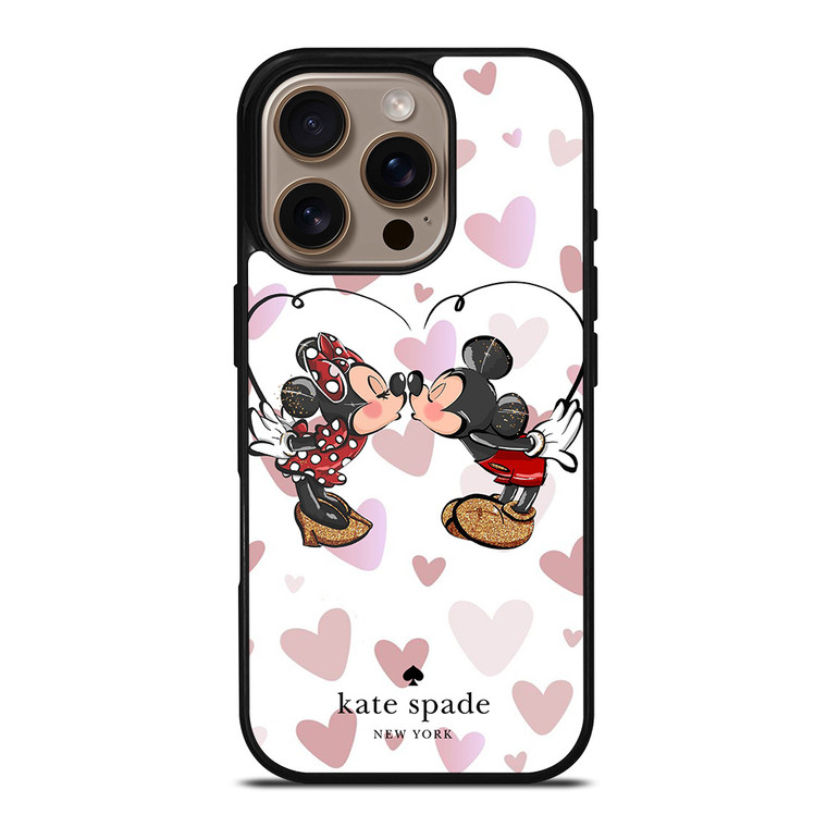 KATE SPADE NEW YORK LOGO MICKEY MINNEY MOUSE DISNEY KISS iPhone 16 Pro Case Cover