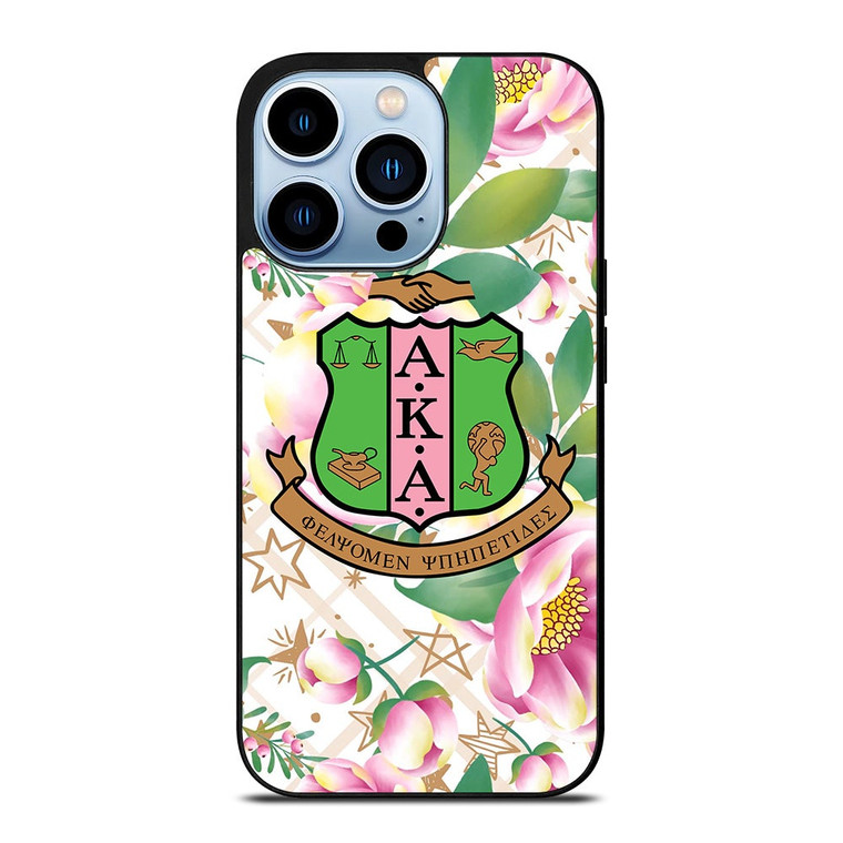AKA PINK AND GREEN FLOWER LOGO iPhone 13 Pro Max Case Cover