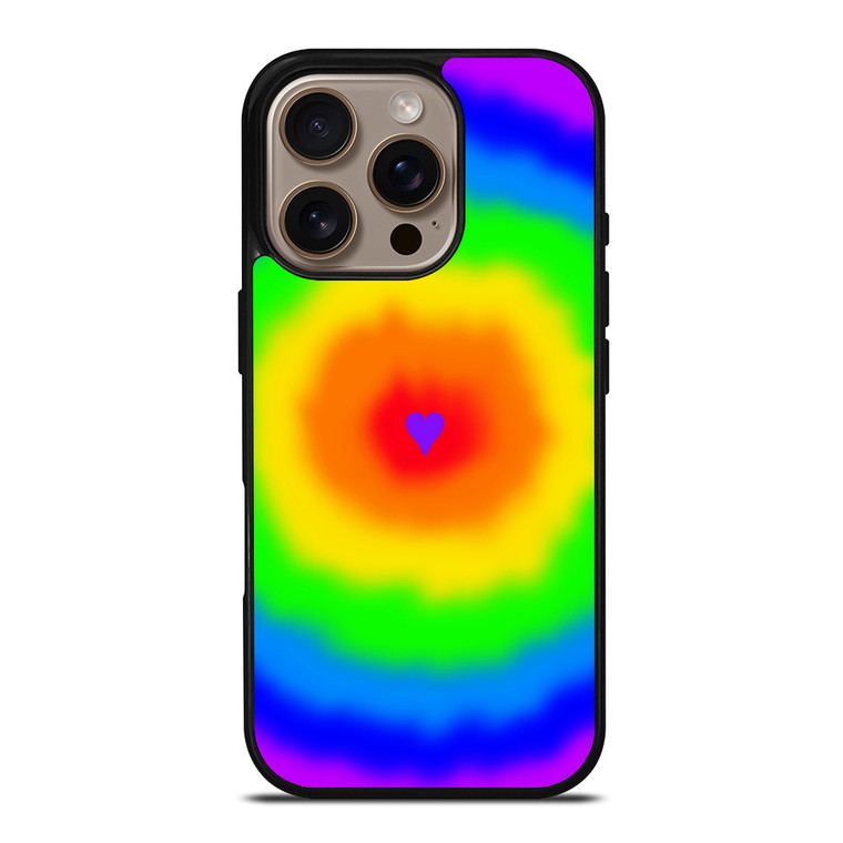 LOVE RAINBOW TIE DYE PATTERN iPhone 16 Pro Case Cover