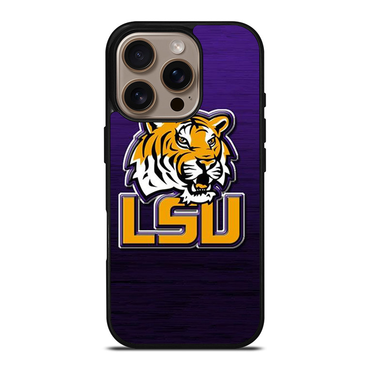 LSU TIGERS WOODEN LOGO iPhone 16 Pro Case Cover