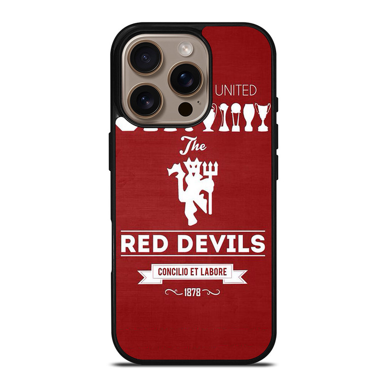 MANCHESTER UNITED FC LOGO FOOTBALL RED DEVILS iPhone 16 Pro Case Cover