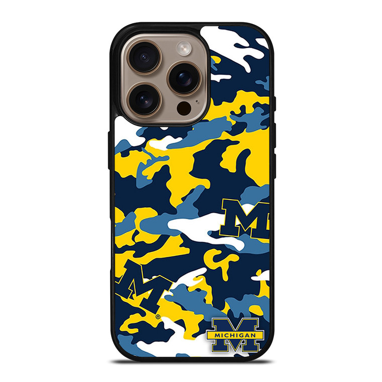 MICHIGAN WOLVERINES FOOTBALL CAMO iPhone 16 Pro Case Cover