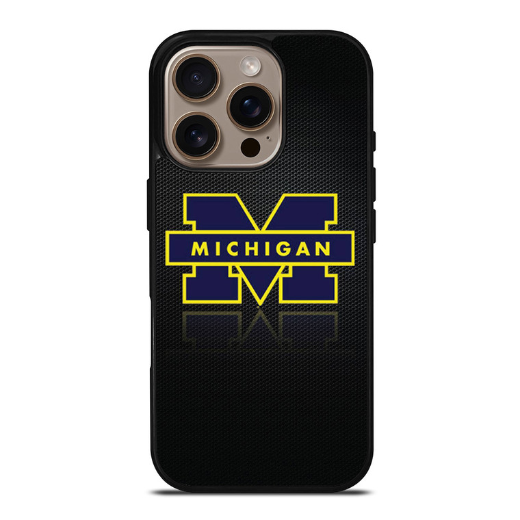 MICHIGAN WOLVERINES METAL LOGO iPhone 16 Pro Case Cover