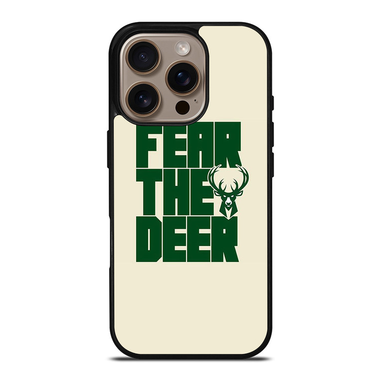 MILWAUKEE BUCKS LOGO BASKETBALL FEAR THE DEER iPhone 16 Pro Case Cover