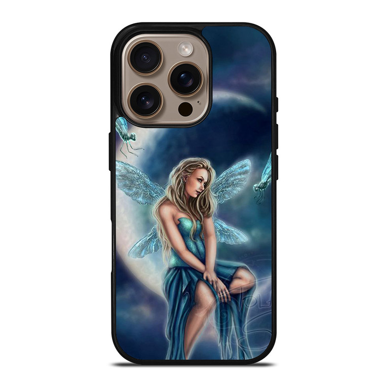 MOON DRAGONFLY FAIRY ART iPhone 16 Pro Case Cover