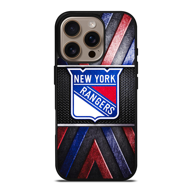NEW YORK RANGERS NHL METAL LOGO iPhone 16 Pro Case Cover