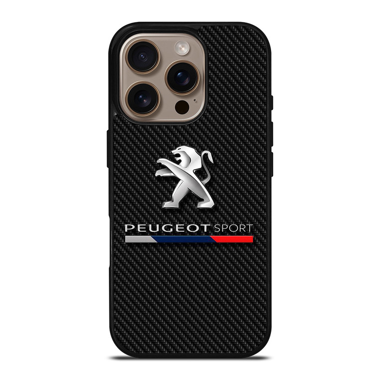PEUGEOT SPORT CAR CARBON LOGO iPhone 16 Pro Case Cover