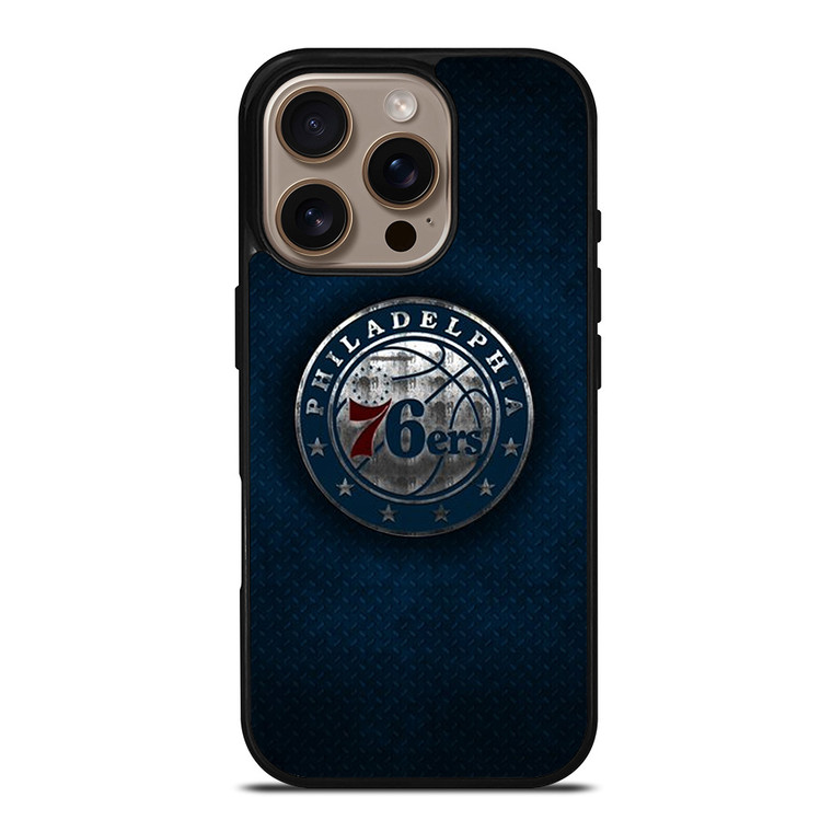 PHILADELPHIA 76ERS METAL LOGO iPhone 16 Pro Case Cover